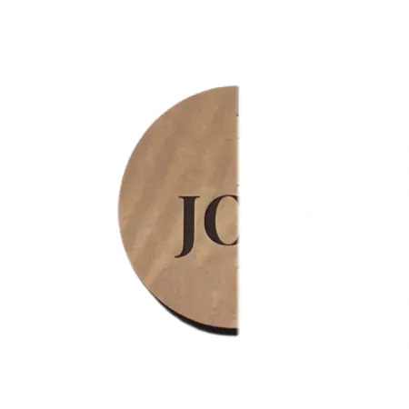 Half Circle Hang Tags printed with a custom design