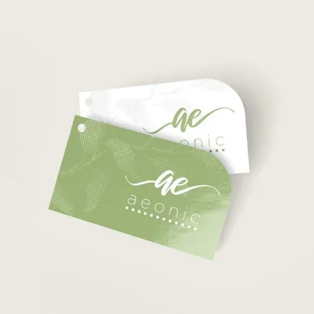 Leaf Hang Tags printed with a custom design