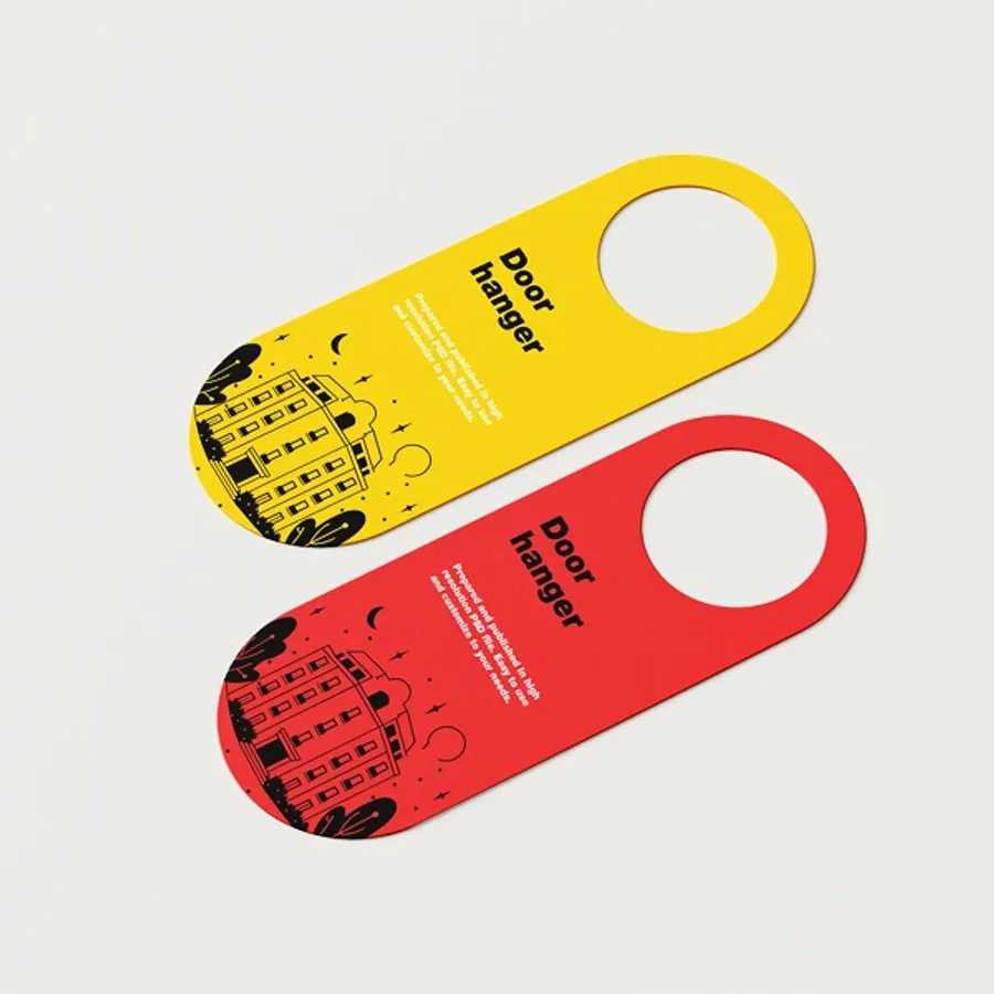 Rounded Corner Hang Tags printed with a custom design